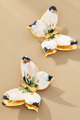 The Pink Reef Handpainted Papillion Earrings