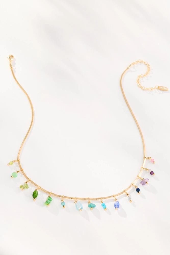 Stone & Crystal Multi Charm Necklace