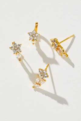 Delicate Floral Earrings, Set of 2