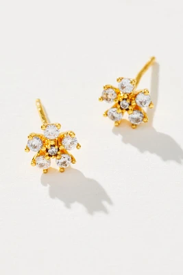Floral Crystal Post Earrings