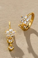 Crystal Floral Drop Earrings, Set of 2