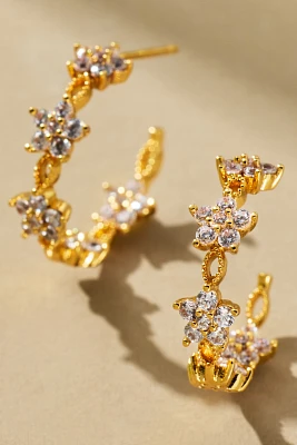 Floral Huggie Hoop Earrings