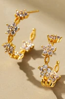Floral Huggie Hoop Earrings
