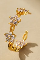Floral Huggie Hoop Earrings