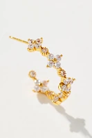 Delicate Floral Huggie Hoop Earrings
