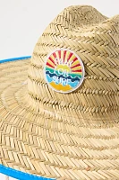 Lucky Zone Patch Lifeguard Straw Sun Hat