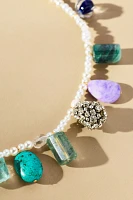 Stone Beaded Pearl Necklace