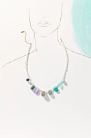 Stone Beaded Pearl Necklace