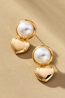 Pearl Heart Drop Earrings