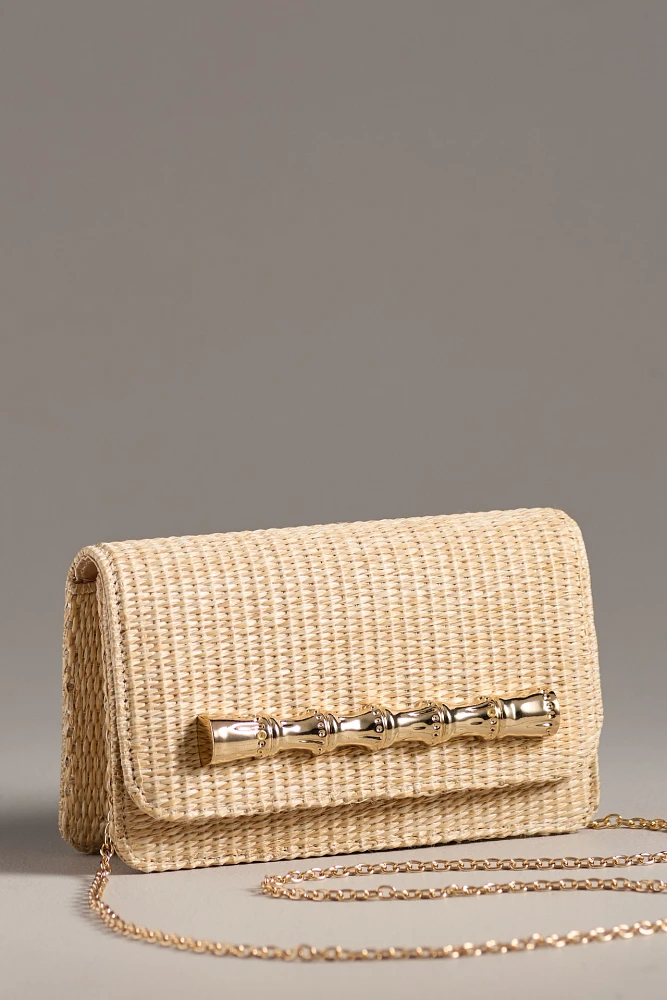 Lisi Lerch Ruby Foldover Straw Clutch