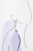Pearl Link Drop Huggie Earrings