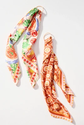 Summer Fruits Printed Hair Scarves, Set of 2
