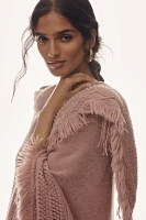 By Anthropologie Fringed Knit Wrap