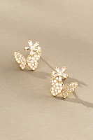 Pavé Butterfly Post Earrings