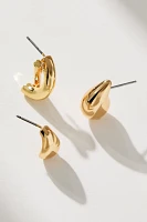 The Petra Mini Drop Earrings, Set of 3