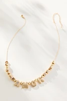 By Anthropologie Beaded Bubble-Letter Necklace