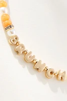 By Anthropologie Beaded Bubble-Letter Necklace