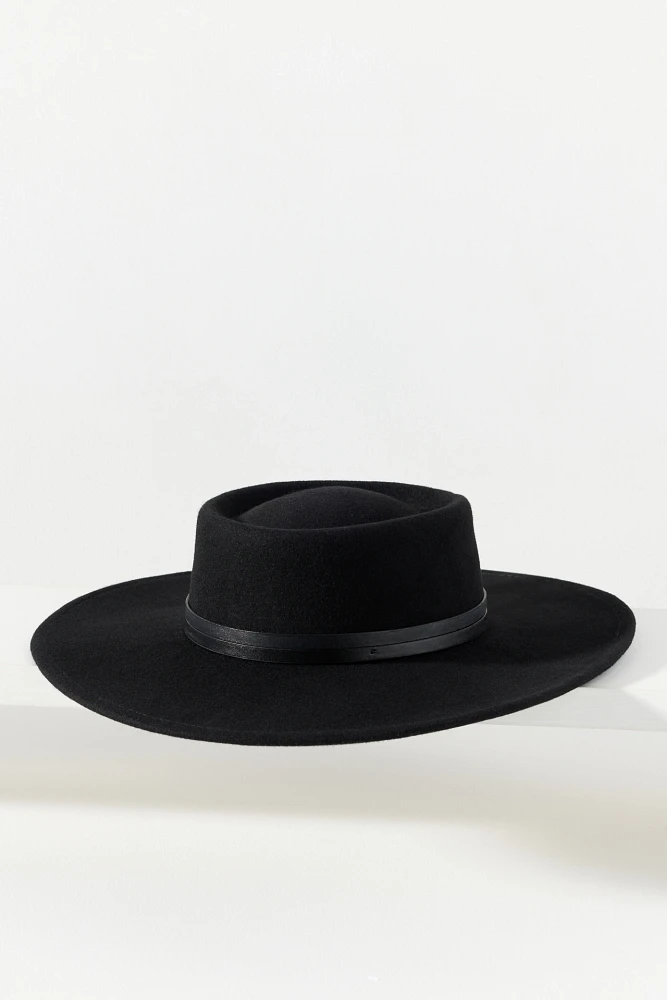 San Diego Hat Co. Ella Double-Belt Wool Boater