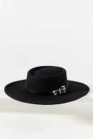 San Diego Hat Co. Ella Double-Belt Wool Boater