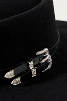 San Diego Hat Co. Ella Double-Belt Wool Boater