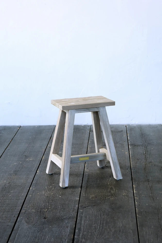 Trestle Teak Stool