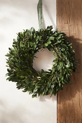 Fresh Ruscus + Olive Leaf Wreath