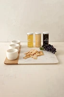 Marble + Wood Dip Trio Tray