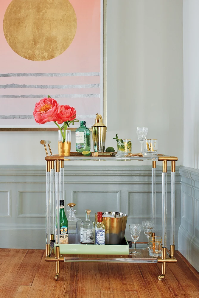 Oscarine Lucite Bar Cart