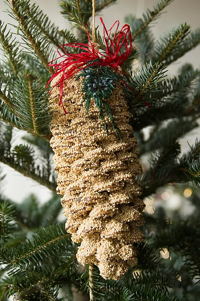 Glittered Natural Pinecone Ornament