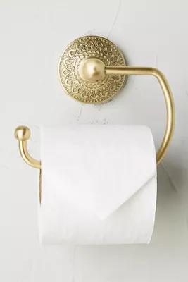 Brass Medallion Toilet Paper Holder