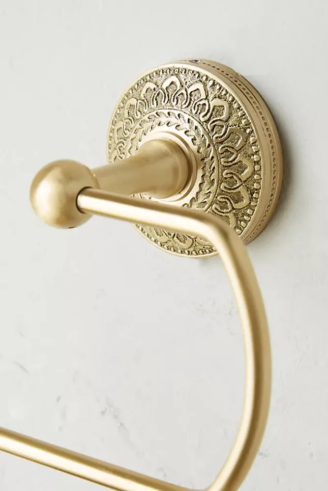 Brass Medallion Toilet Paper Holder