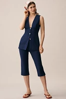 Maeve Deep-V Button-Front Vest