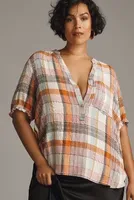 Aly Puff-Sleeve Blouse by Pilcro: Plaid Edition