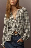 The Keira Collared Button-Front Blouse by Pilcro: Long-Sleeve Plaid Edition