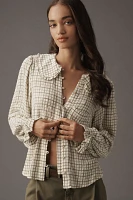 The Keira Collared Button-Front Blouse by Pilcro: Long-Sleeve Plaid Edition