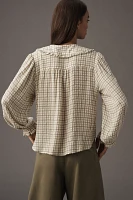 The Keira Collared Button-Front Blouse by Pilcro: Long-Sleeve Plaid Edition