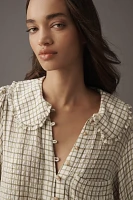 The Keira Collared Button-Front Blouse by Pilcro: Long-Sleeve Plaid Edition