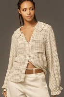 The Keira Collared Button-Front Blouse by Pilcro: Long-Sleeve Plaid Edition