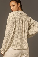 The Keira Collared Button-Front Blouse by Pilcro: Long-Sleeve Plaid Edition