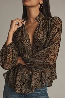 The Estela Sheer Printed Blouse: Burnout Edition