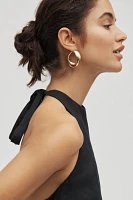 Maeve High-Neck Linen Asymmetric Long Tank
