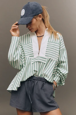 Maeve Half-Zip Long-Sleeve Swing Top