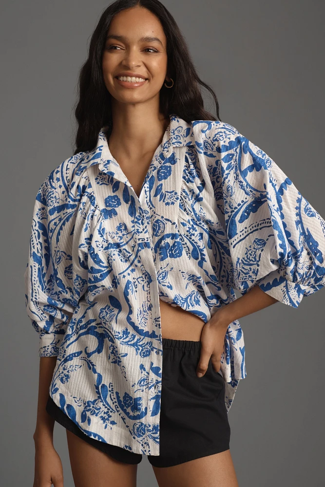 Maeve Easy Voluminous Buttondown Shirt