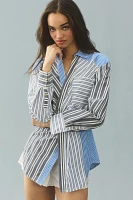 Pilcro Reworked Mixed Stripe Buttondown Shirt