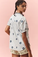 The Aly Puff-Sleeve Blouse by Pilcro: Printed Edition