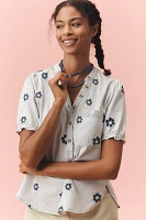 The Aly Puff-Sleeve Blouse by Pilcro: Printed Edition