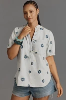 The Aly Puff-Sleeve Blouse by Pilcro