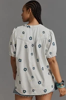 The Aly Puff-Sleeve Blouse by Pilcro