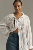 Pilcro Collared Pintuck Blouse