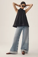 Maeve Mock-Neck Seamed Swing Tank